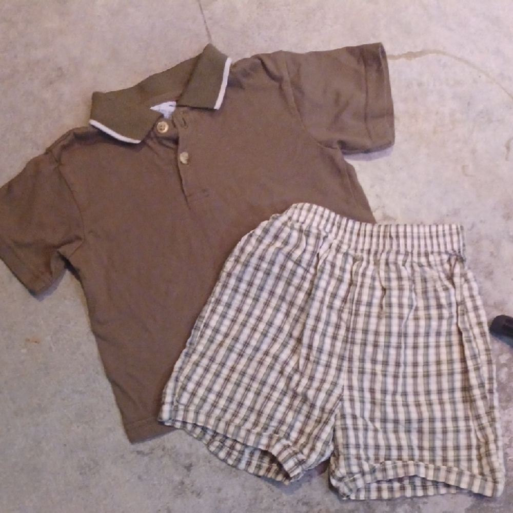 Classic Brown Kids Polo Set